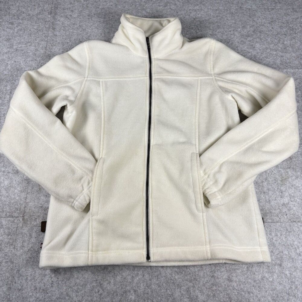 Zeroxposur White Cream Fleece Full Zip Jacket Front Pockets Womens Medium